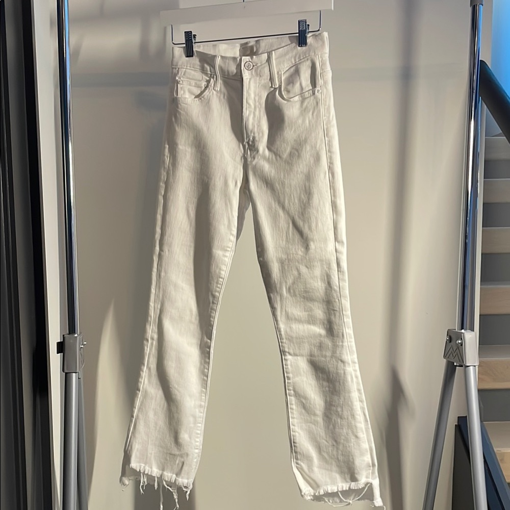 Mother Whit Denim Jeans Frayed Hem